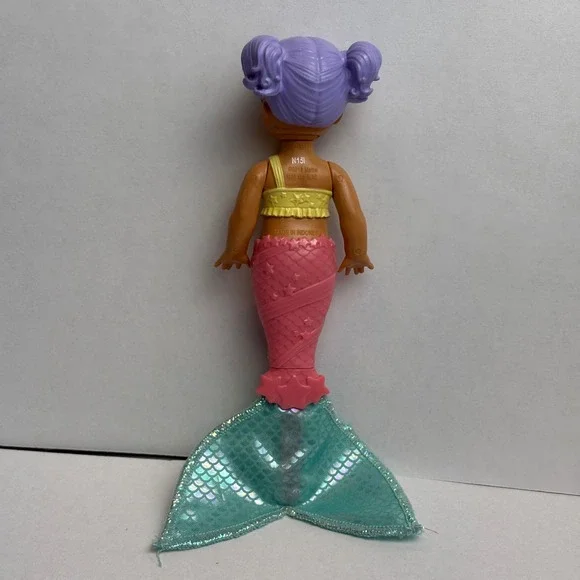 Mattel Barbie Dreamtopia Mermaid Doll Purple Hair Yellow Top Pink Tail Kids Toy - Picture 3 of 7